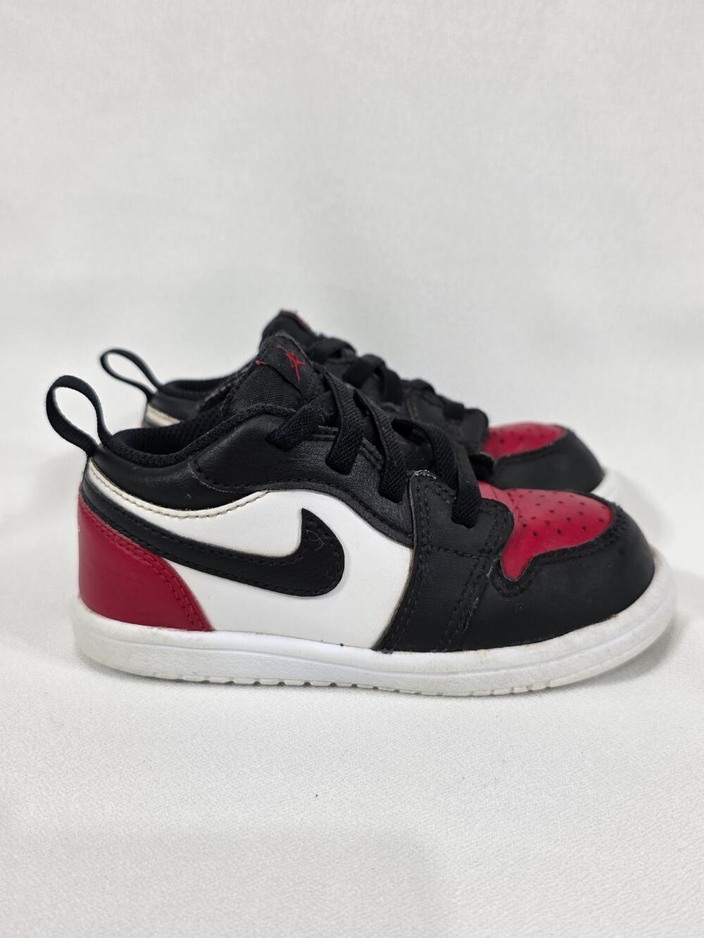 Nike Air Jordan 1 Low Alt Bred Toe 2.0 Leather Toddler Shoes Size 8C